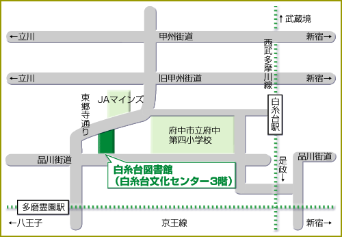 白糸台図書館地図